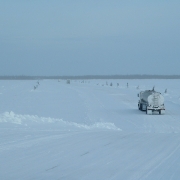 Truck crossing the Albany River